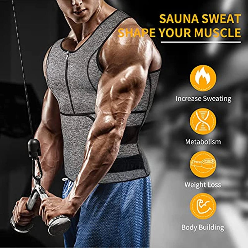 Waist Trainer Corset for Men Compression Shirt Weight Loss Slimming Tank Top Body Shaper Tight Undershirt Tummy Control Girdle