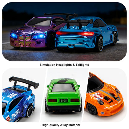 1/64 High Speed Drift RC Car with Light 2.4G 4WD Remote Control Car Mini Racing Model Cars Desktop Full Proportion Cars Gifts