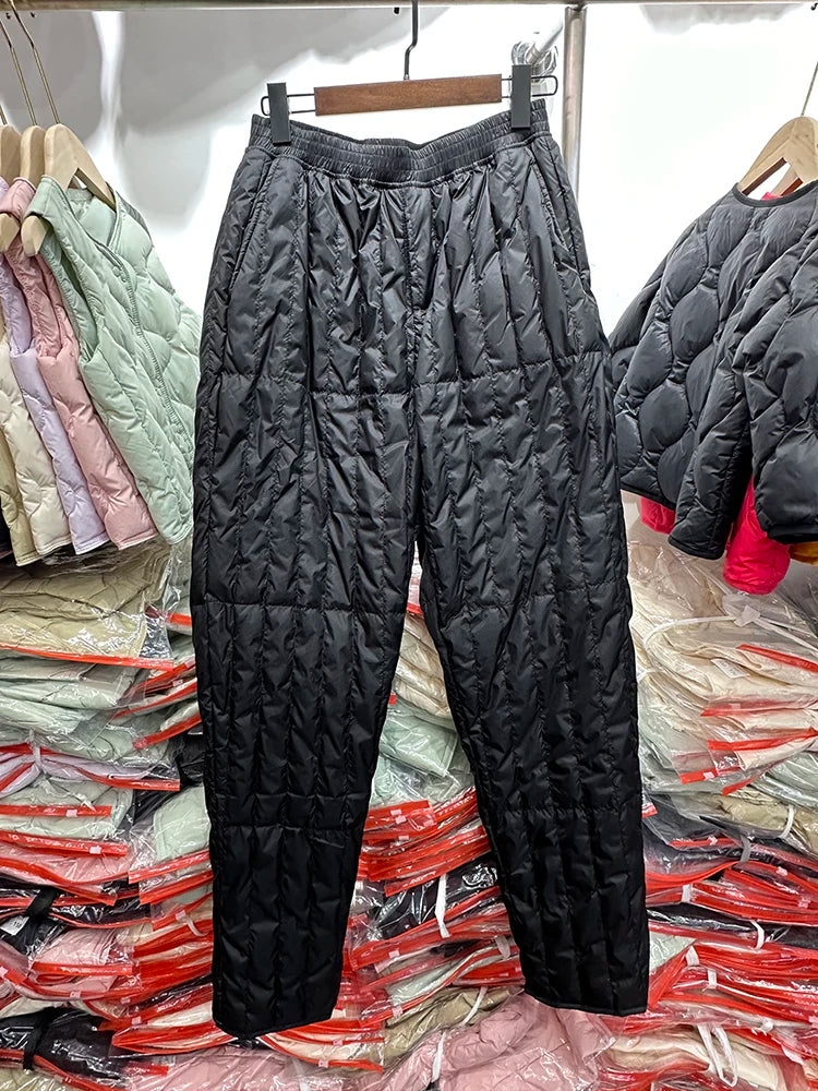 Men's Winter down Pants Lightweight Cotton Underwear Trousers Extra Large Size High Waist Special Large Business Casual Pure ...