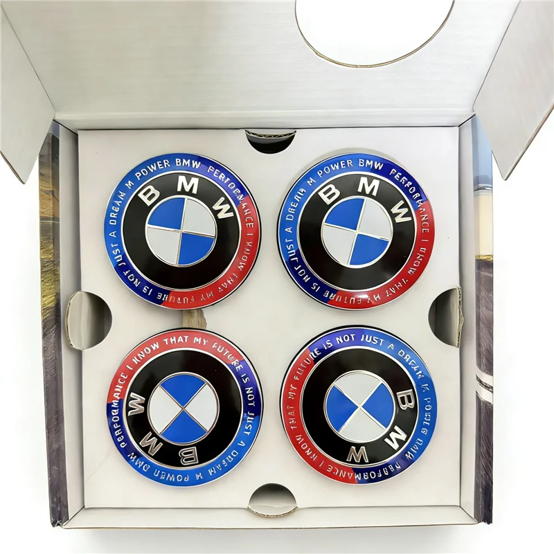 AAA 4pc 56/68mm 50th Anniversary Floating Wheel Center Caps For BMW G11 G12 G30 G31 G32 G08 G05 F46 F49 F39 F90 Auto Accessories
