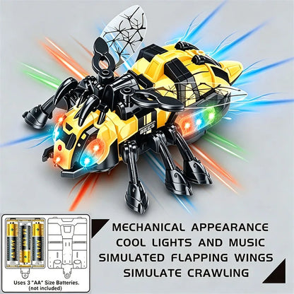 Electric Mechanical Bee Toy Featuring A Simulated Spray Function Crawling Action With Lights And Music Toys for Boys Kids Gifts