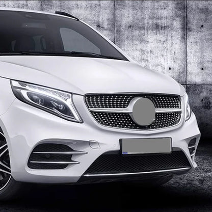 For Mercedes-Benz V-Class W447 V260 V250 2016 To 2020 Front Grille Bumper Racing Diamond Grill Tuning Accessories Body Kits