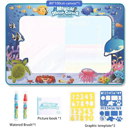 100x80CM Magic Water Drawing Mat Toys Coloring Doodle With Reusable Fluorescent Pen Painting Board Magic Toys Mat Kids Gifts