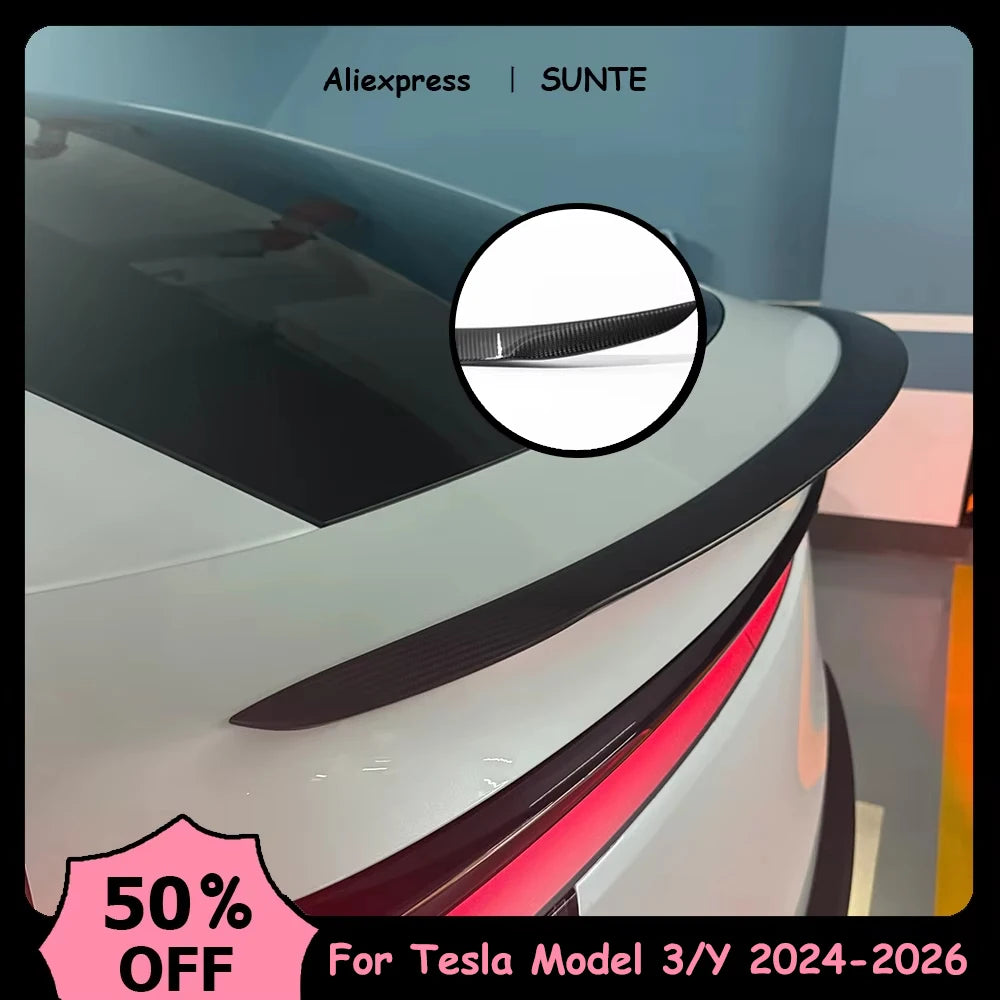 For Tesla  Model 3 Highland 2026 2025 High Performance Spoiler Model Y Juniper Real Carbon Fiber Original Trunk Wing Accessories