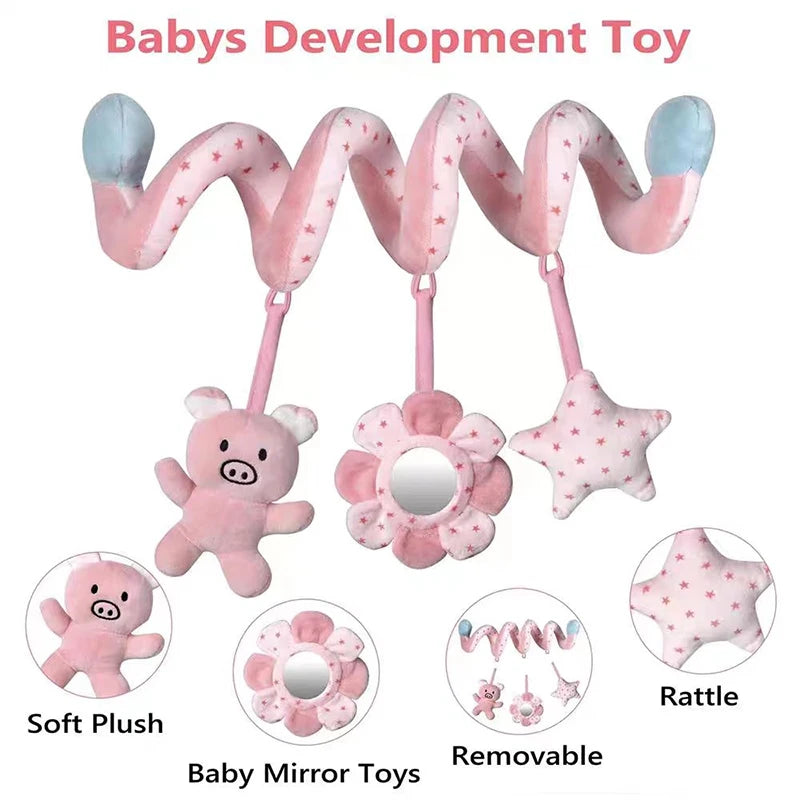 Sensory Baby Plush Rattle Toys Stroller Musical Mobile Hanging Toys Baby Rattles Mobiles Babies Newborns Games Toy 0 6 12 Months