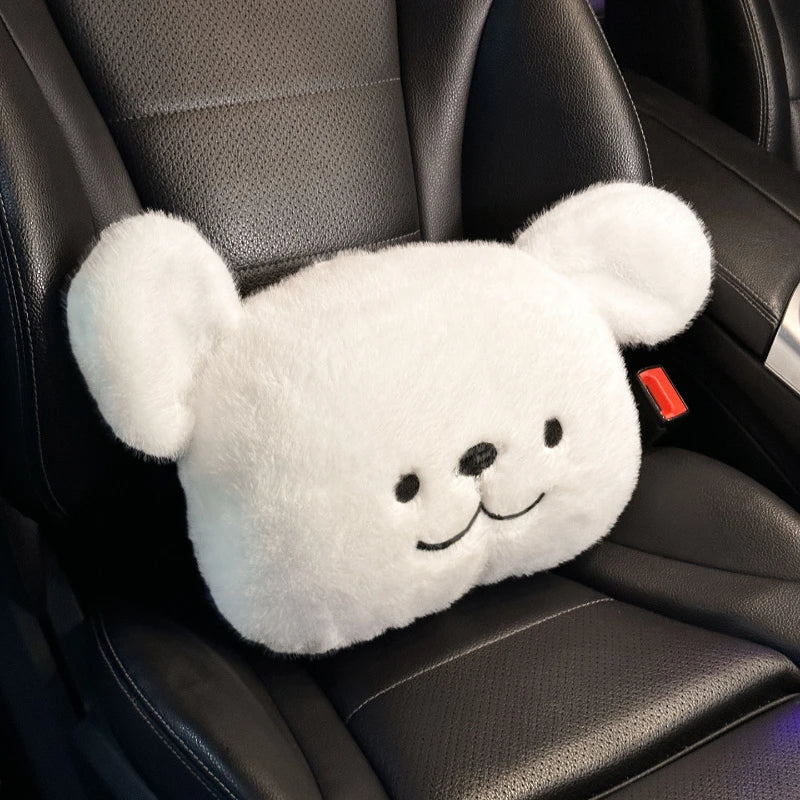 Winter Universal Car Seat Cushion Plush Cartoon Bear Thick Premium Feel Single Rear Cover for Girls Cute Seat Accessories