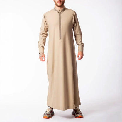 2026 New Long-sleeve Embroidered Men's High-quality Clothing With Pockets Robe Abaya Ramadan Dubai Luxury Islam Elegant
