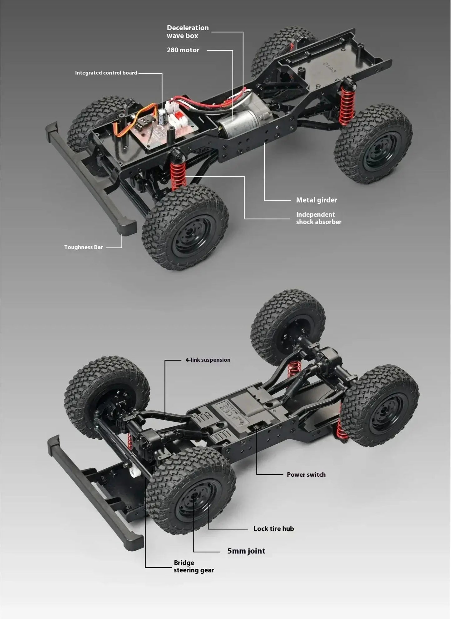 Upgrade MN99S MN98 1:12 RC Car MN Model RTR 2.4G Remote Control Car Climbing Defender 4WD RC Truck Off-road RC Toys As Kids Gift