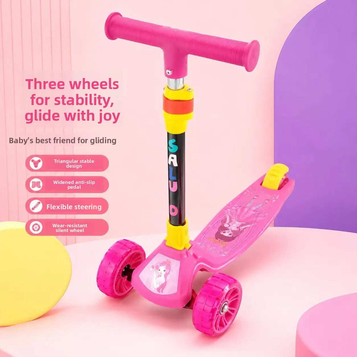 Children’s scooter for 14-year-olds:suitable for boys and girls, designed to help children develop their sense of balance