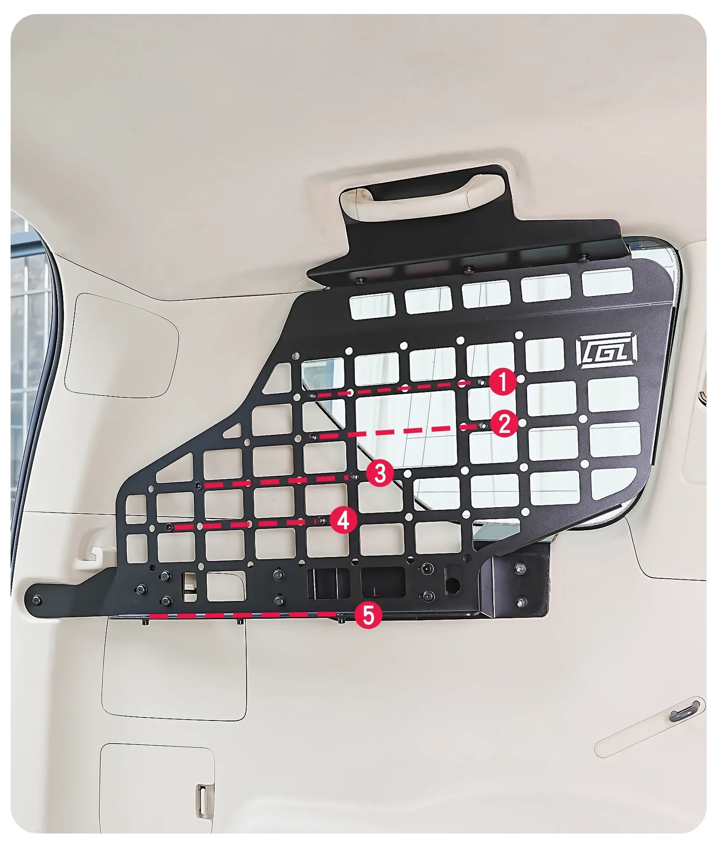 CGZ Molle Panels Fit for Toyota Land Cruiser Prado J150 / Lexus GX460 2010-2022 Rear Trunk Cargo Shelf Storage Organizer Racks