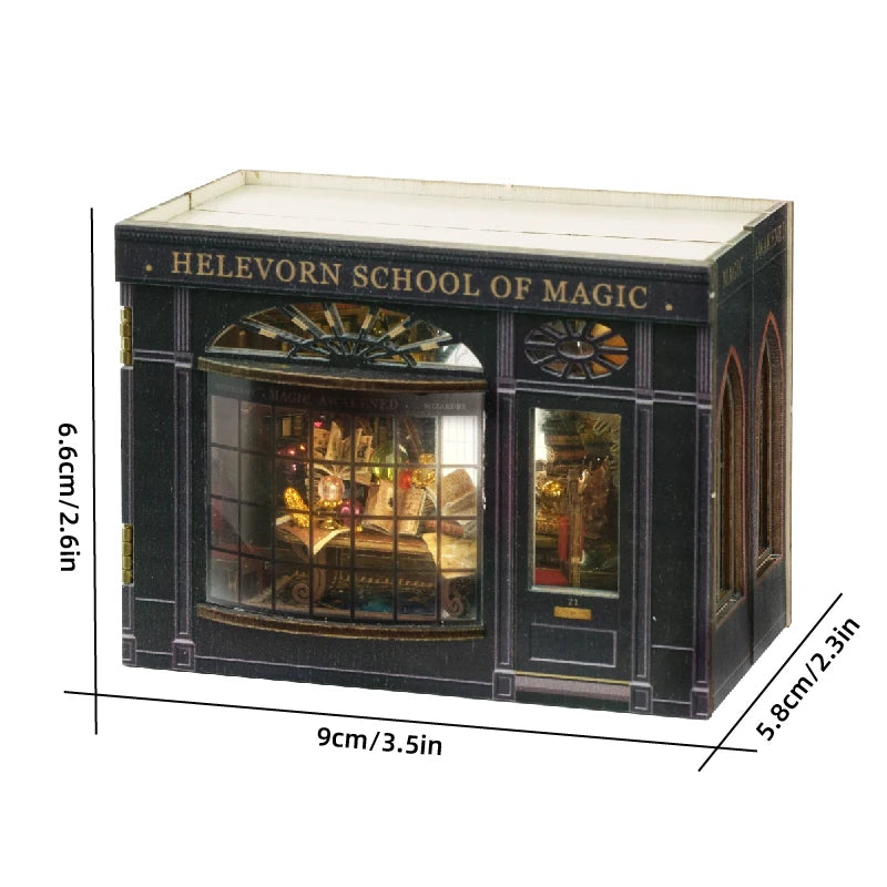 Magical House Wooden Miniature Doll House Magic Shop DIY Dollhouse Kit With Furniture Retro Home Model Toys For Xmas Gifts