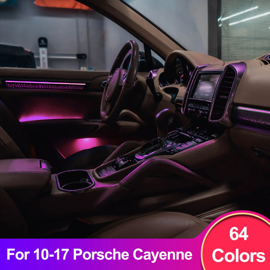 EZoneTronics Custom Ambient Lighting Kit for 2010–2017 Porsche Cayenne 1:1 OEM Mold,Supports App Control,Vehicle-Specific Fit
