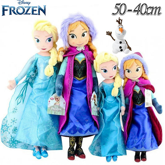 40-50 cm Frozen Princess Anna Elsa Plush Doll Toys Snow Queen Princess Anna & Elsa Soft Stuffed Toys Gifts for Girls Kids
