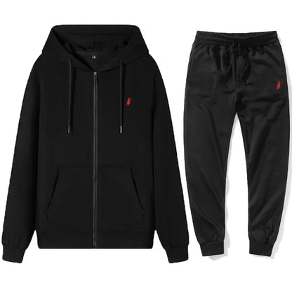 New Men's Autumn and Winter Classic Hoodie and Sweatpants, Suitable for Leisure Fitness, Warm Sports Set