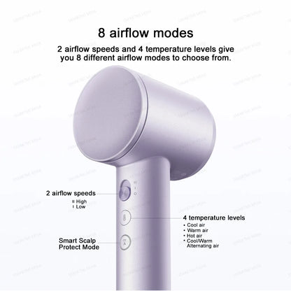 MIJIA High‑Speed Hair Dryer Pro,110k RPM,70 m/s Air,8 Airflow Modes,50 °C Constant Temp,200M Ions,CN Version With Ada