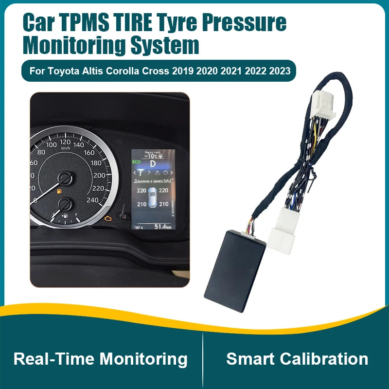 Car TPMS Tire Pressure Monitoring Display System Tire Pressure Monitor Security Alarm For Toyota Corolla Altis 2019 -2023