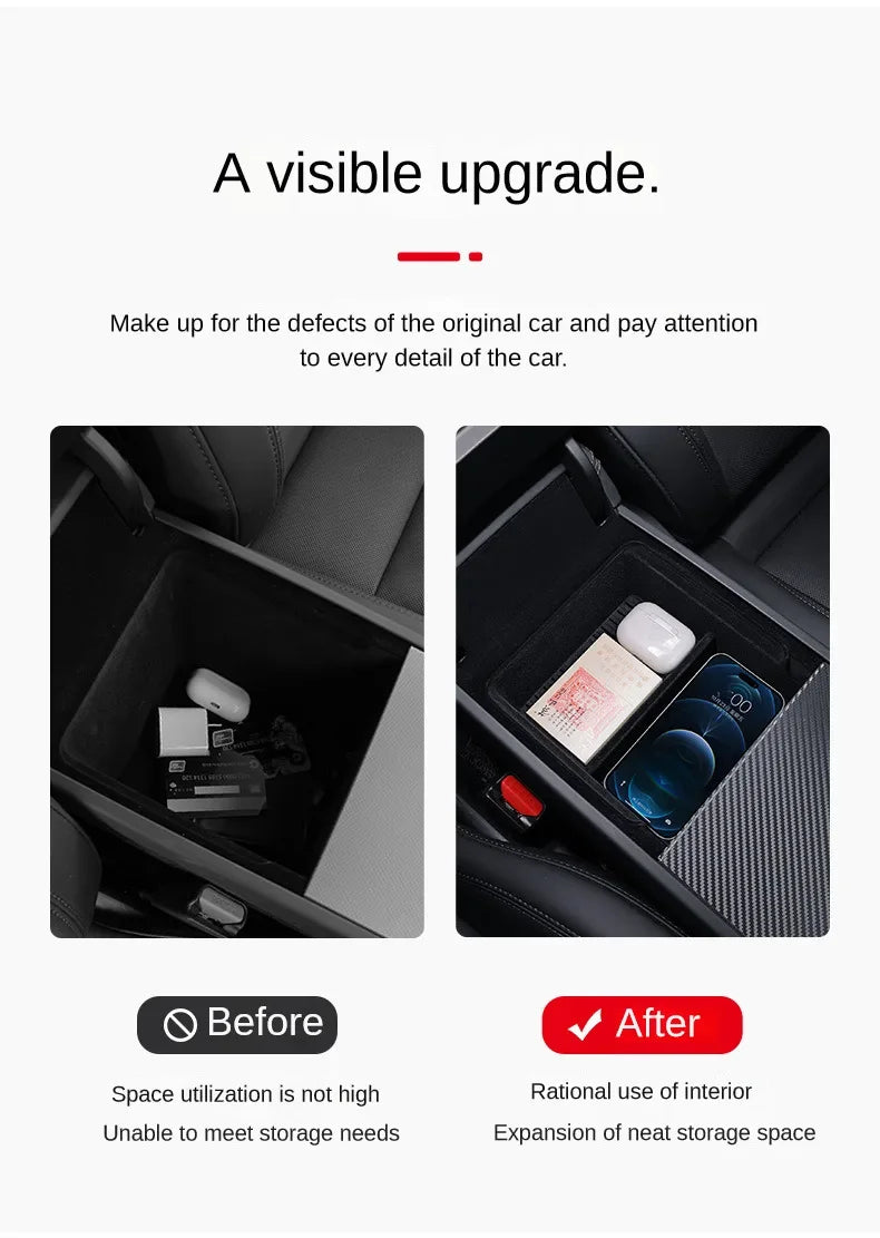 for Tesla Model Y YL Juniper 2025 Center Console Storage Tray Armrest Box Organizer Box Tesla Model 3 Highland 2024 Accessories
