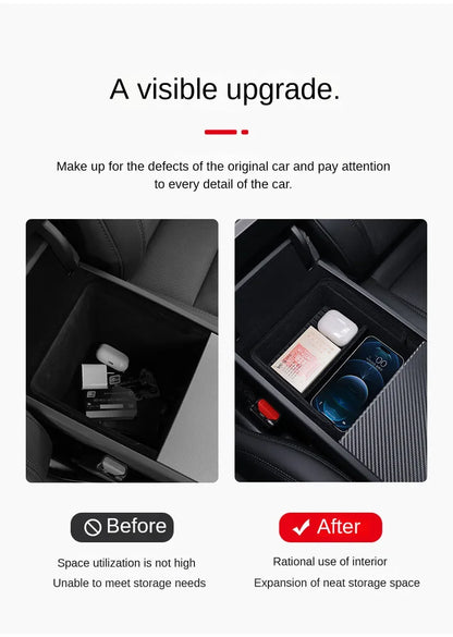 for Tesla Model Y YL Juniper 2025 Center Console Storage Tray Armrest Box Organizer Box Tesla Model 3 Highland 2024 Accessories