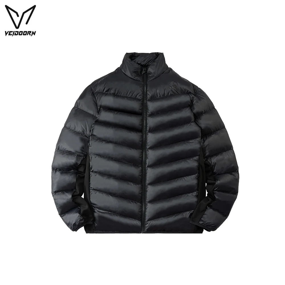 Veidoorn Premium Down Jacket for Men Heavy Duty Warm Winter Coat with Real Duck Feather Waterproof Windproof Outdoor Ski Jacket