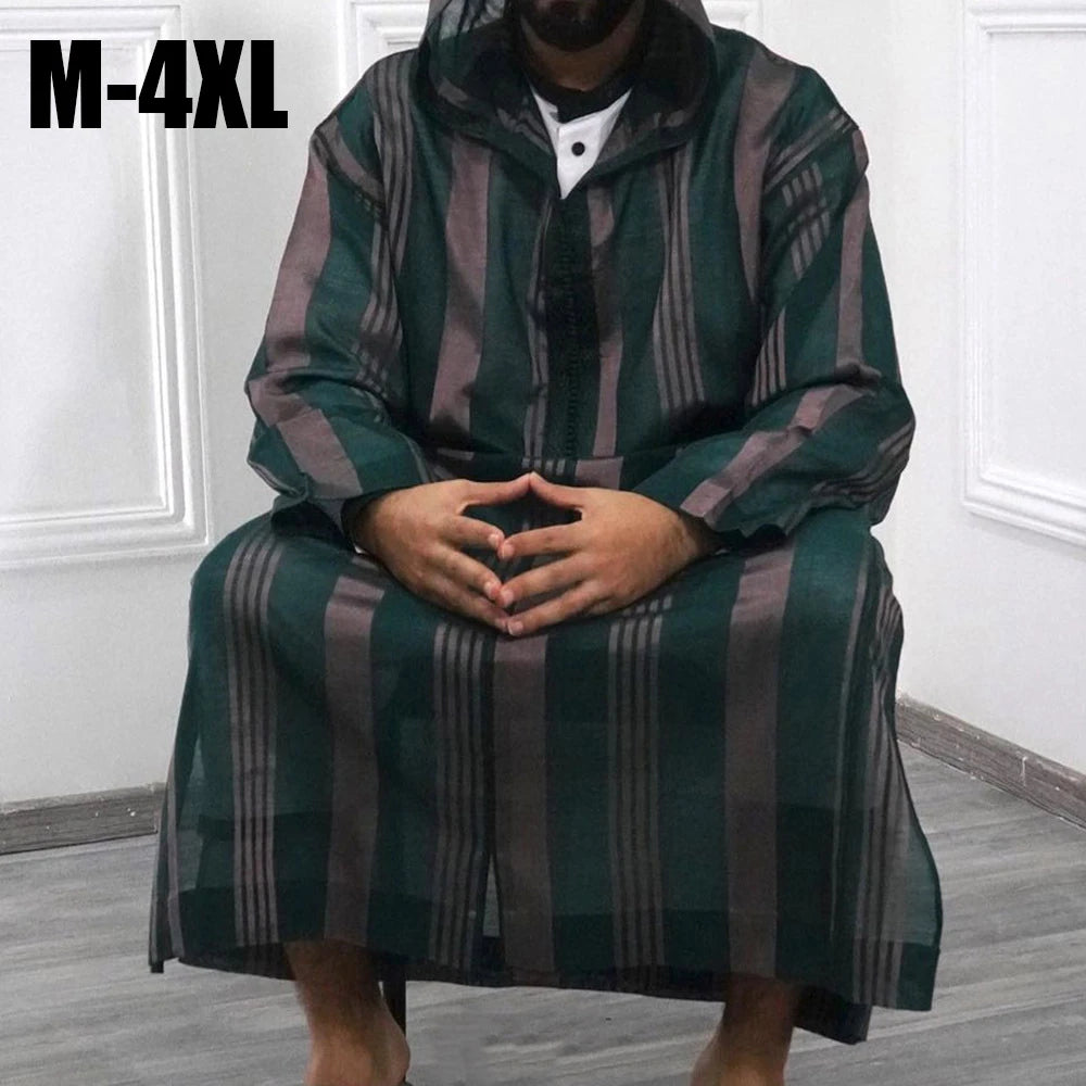 Traditional Muslim Men's Clothing Eid Middle East Jubba Thobe Robes Men hoodies Arab Kaftan Abaya Dubai Turkey Islamic Clothing