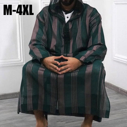 Traditional Muslim Men's Clothing Eid Middle East Jubba Thobe Robes Men hoodies Arab Kaftan Abaya Dubai Turkey Islamic Clothing