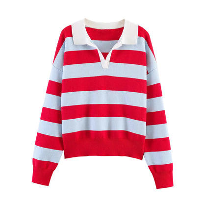 Fashionable Striped Women's  Shirt Spring New Arrival Loose Fit Classic Pattern Business Casual Long Sleeve  Neck