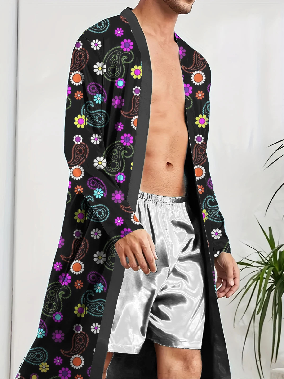 Men's Robe 2025 Spring Sleepwear Bathrobe Men Printing A Must-have for Leisure and Entertainment Autumn Long Robe Funny Pajamas