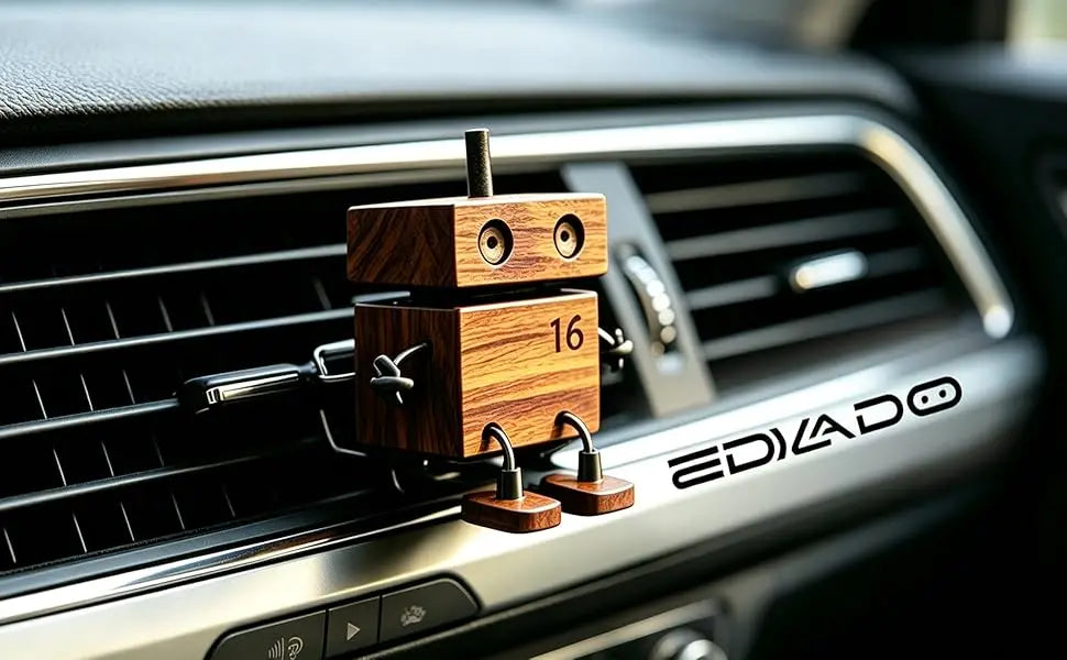 Car Air Fresheners Cute Shaking Wooden Man Figurine Diffuser for Car Dashboard Reusable Air Freshener Gifts Car Vent Clip