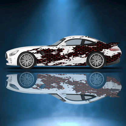 Geometric Abstract Honeycomb Patterned Car Stickers Full Body Wrap Decal Decorative Scratch Protection Automotive