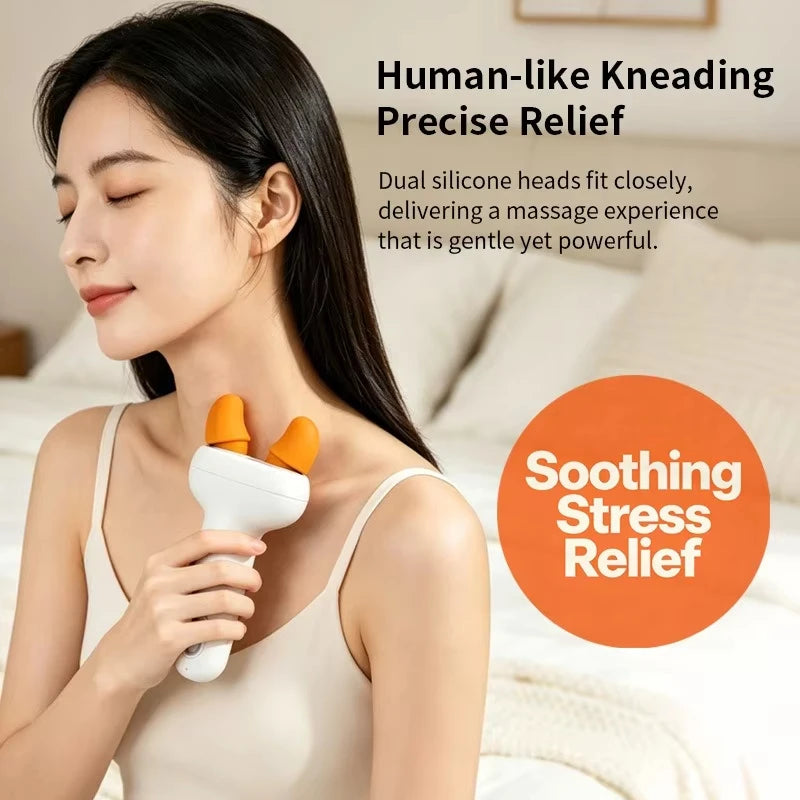 Mini Massager Smart Electric Stress Relief Portable Finger Pressing Kneading Shoulder Neck Massage Tool for Home Office Travel