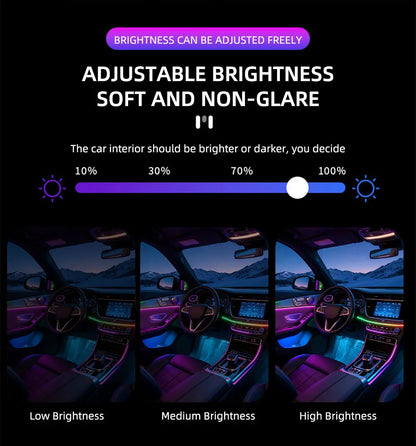 6/10/14/18in1 Led Acrylic Car Waterfall Lamp Ambient Light 213 Rainbow Color Symphony APP Remote Controll Atmosphere Lamp Kit