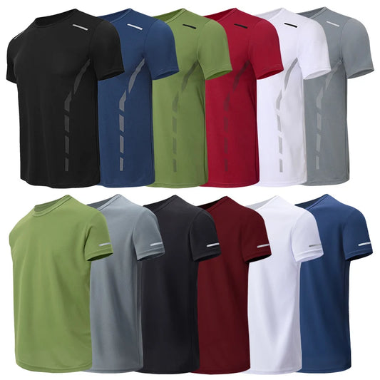 4/1 pieces men's summer casual versatile multi-color short sleeved comfortable plus size round neck sports shaping T-shirt top