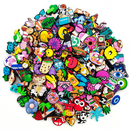 30-500PCS Wholesale Random Cartoon Shoe Charms Decrations For Buckle Kids X-mas Gifts Shoe Accessories Big sale