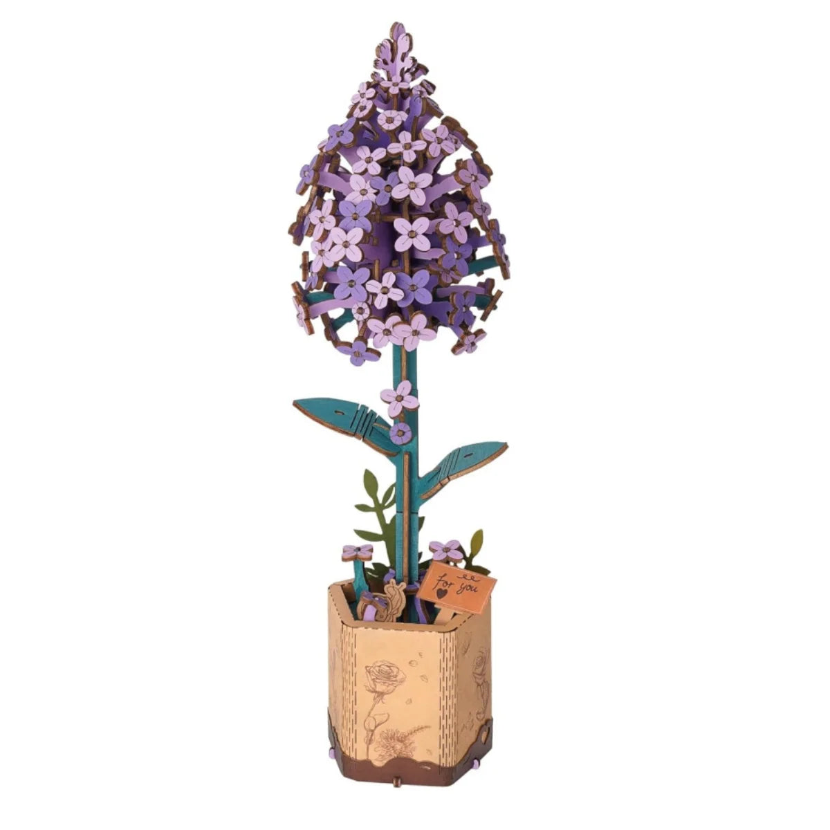 ROKR 3D Wooden Puzzle Flowers Bouquet Wooden Bloom Craft Model Kits Eternal Flowers Romantic Gift for Birthday Mother's Day