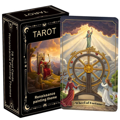 Renaissance Painting Theme Tarot Cards Set, 78 Cards, for History Lovers, Art Enthusiasts, Spiritual Explorers