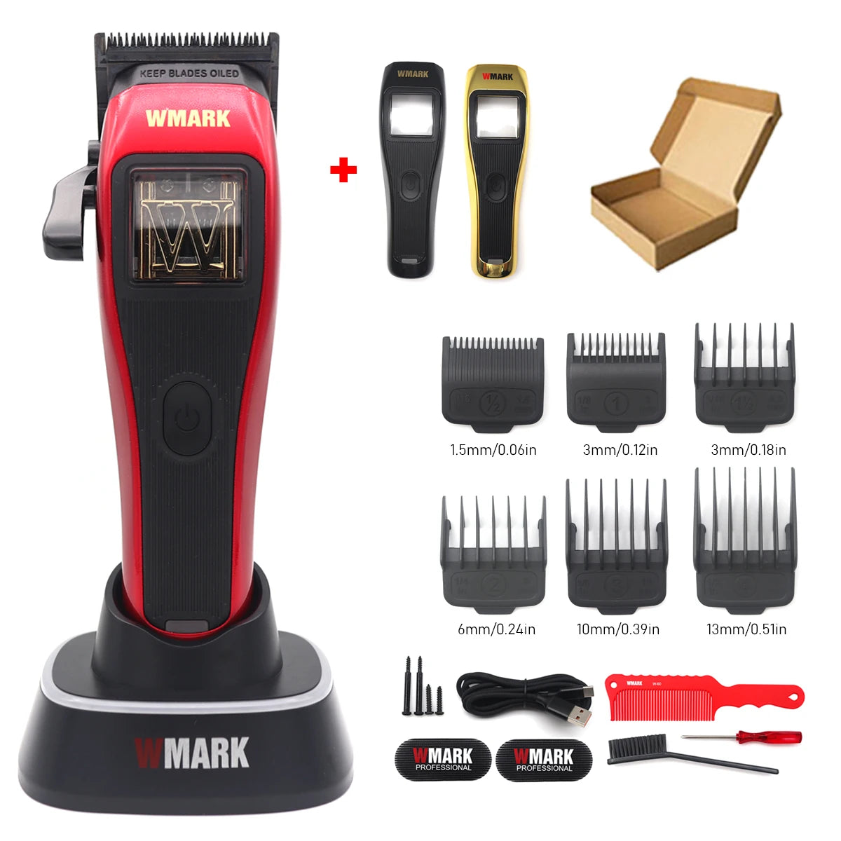 3 Color Cover Professional 10000RPM Magnetic Motor Hair Clipper High Power Hair Cutting Machine Barber Trimmer