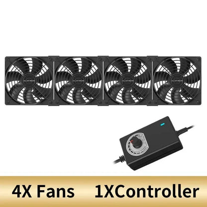 120mm 3000RPM Fan Cooling with Controller 12cm 12V 220V Btc Machine Chassis Workstation Cabinet Radiator Server Fan
