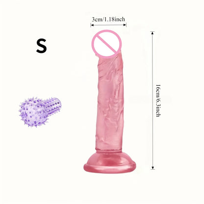 Soft Jelly Dildos Strong Suction Cup Waterproof Realistic Dildo Pink Penis Adult Sex Toys for Women Dick Vagina Anal Masturbator