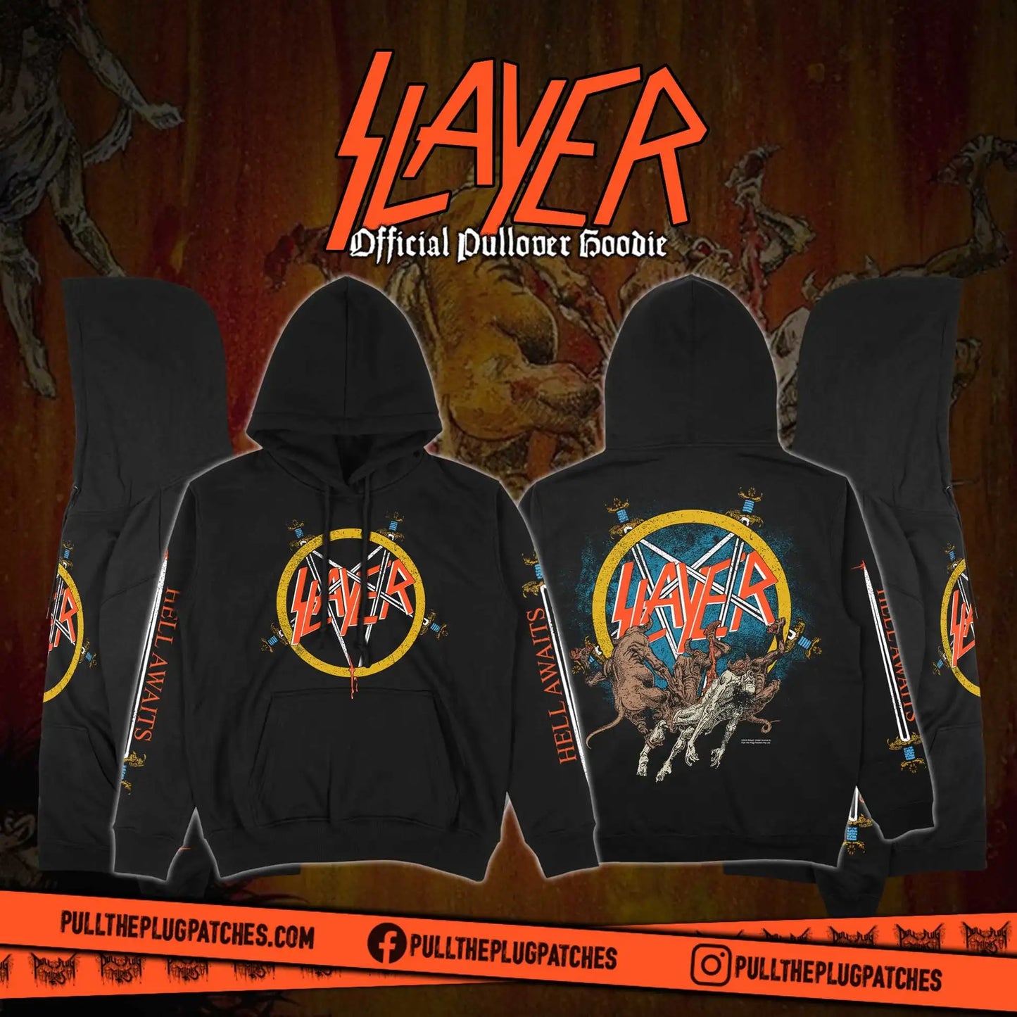 Slayer Pullover Hoody Hell Awaits &Show No Mercy Men Women Oversized Hoodies Heavy Metal Band Sweatshirts Female Male Clothing