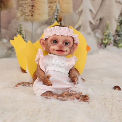 Cloveray 13inch Full Body Soft Silicone Realistic Reborn Baby Doll Solid monkey Silicone Doll Handmade High-quality Toy Kid Gift