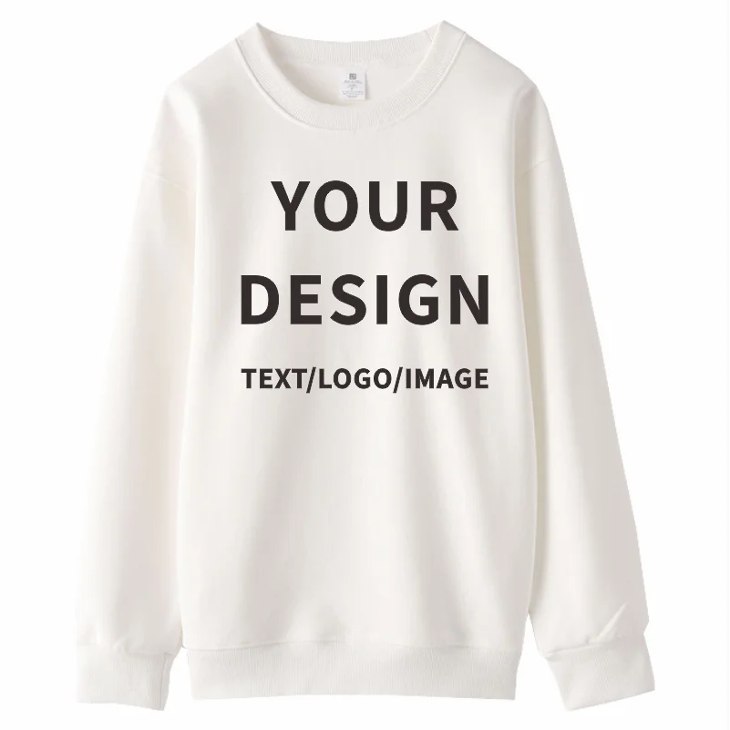 Simple Versatile Sweatshirt Custom Logo Thin Sweatshirt Embroidery Company Brand Solid Color Sweatshirt Printing Design