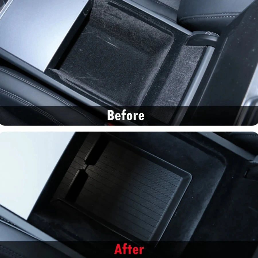 For Tesla Model Y 2025 2026 Center Console Organzier Tray Model 3 Highland 24-26 Armrest Box Hidden Storage Box Cup Holder