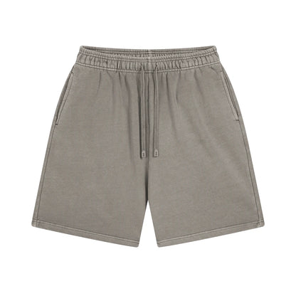 ZODF Fashion Summer Men 420gsm Washed Cotton Shorts Retro Unisex High Street Terry Knee Length Short Pants Streetwears HY0845