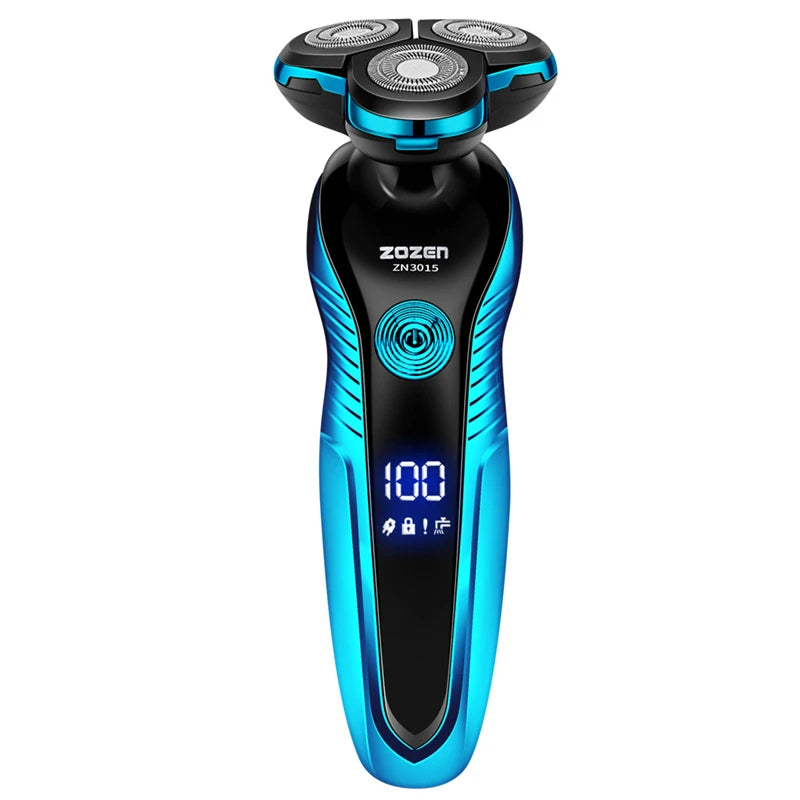 ZOZEN Rotary Electric Shaver Rechargeable Electric Razor Shaving Machine for Men Beard Trimmer Waterproof Wet-Dry Use ZN3015