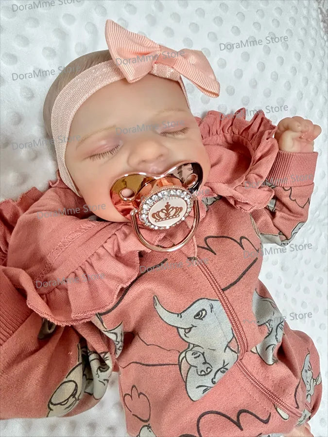 19inch Painted Kit Pascale Reborn Doll Parts Sleeping Baby with 3D Skin Painted Visible Veins Included Cloth Body