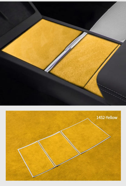 For Tesla Model 3 (2024-) Model Y(2025-) Center Console Panel Trim Sticker Anti Scratch Car Interior Accessory Made of Alcantara
