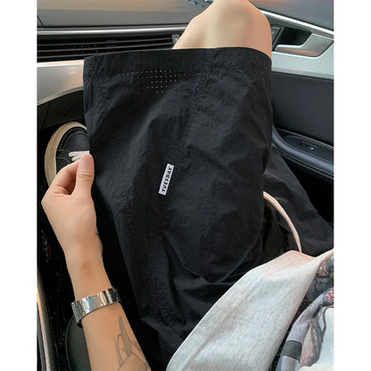 Men's American Style Quick Dry Shorts Summer Loose Fit Breathable Casual Shorts Youth Streetwear Lightweight Knee Pants