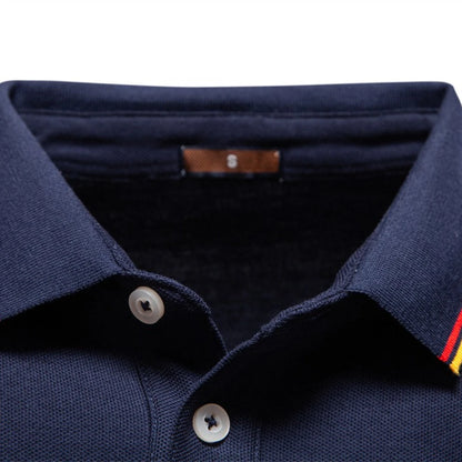 AIOPESON Men's Henley Neck Polo Shirt Cotton Solid Color Long Sleeve Autumn Winter Premium Luxury Mens Top