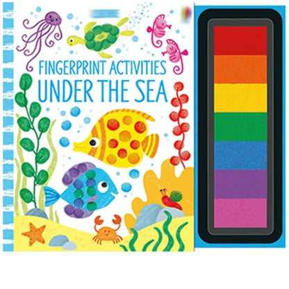 Children Fingerprinting Books with Rubber Stamps Ink Pad kids Activities Doodling Book Animal Garden Kindergarten DIY Craft Toy