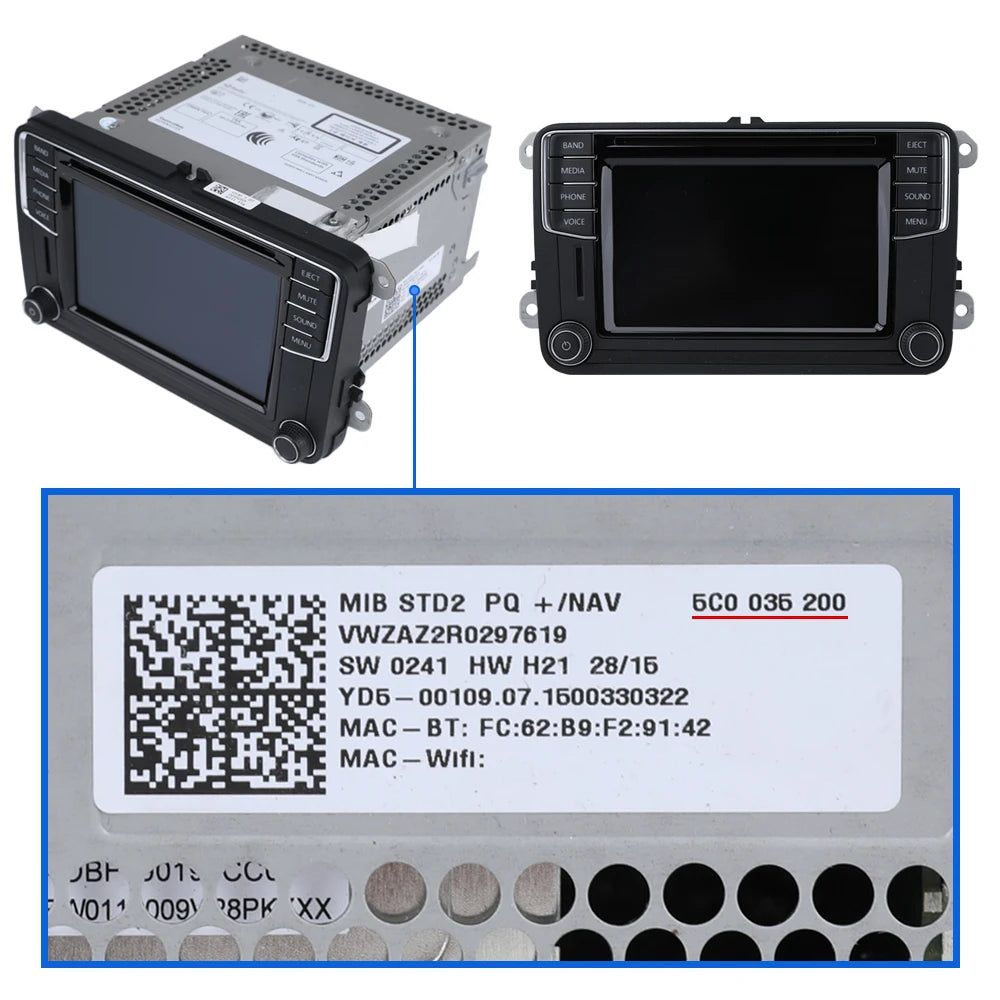 6.5-Inch 6.33-Inch Replacement LCD Screen TDO-WVGA0633F00045 WVGA0633F00039 For VW STD2 MIB 200 682 680 684 Discover Car Radio